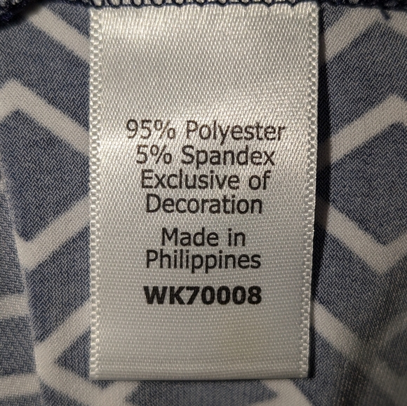 Magnolia Grace M Embroidered Sleeveless Knit Maxi Dress Navy White - Picture 8 of 9